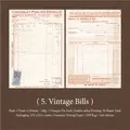 Vintage contract style double-sided writing pad for DIY scrapbooking with 30 retro sheets - Old Day Bills