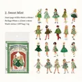 Adesivi vintage di ragazze in stile menta verde per decorazione di scrapbooking - Menta Dolce