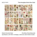 Set de 24 papeles vintage Time Hourglass con motivos florales y botánicos para scrapbooking - Flor de Durazno