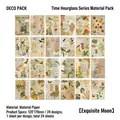 Pack decorativo vintage con 24 hojas de papel de scrapbooking floral y botánico - Luna Llena Exquisita