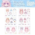Set di 6 fogli di adesivi PET in stile anime per decorazione scrapbooking fai da te - Principessa Sirena Bella-Principessa Birichina