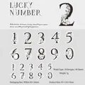Adesivi numerici bianchi e neri con illustrazioni floreali vintage, set da 40 pezzi - Numeri Bianco e Nero