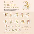 Adesivi washi vintage con numeri floreali per diario fai-da-te, set da 40 pezzi decorati - Numeri in Fiore