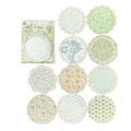 Vintage floral lace paper stickers with round hollow borders for scrapbooking decor - Wild Flower Sea