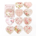 10-piece heart-shaped lace floral stickers with retro rose designs for scrapbooking - Midnight Rose
