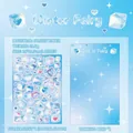 Set d'autocollants Fée d'hiver avec motifs de glace bleue et cœurs sur papier couché - Citron Arbre Vert