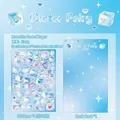 Winter Fairy sticker set featuring blue ice and heart motifs on coated paper - Green Tree Lemon