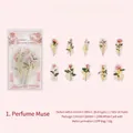 Adesivi in PET serie Muse del Profumo con rose per journaling, set da 10 pezzi impermeabili - Musa del Profumo
