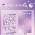 Winter Fairy purple glitter aesthetic stickers and card for DIY scrapbooking craft - Gentle Purple