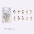 Adesivi PET Iris Viola Crepuscolo per scrapbooking DIY, confezione floreale da 10 pezzi - Alba Viola