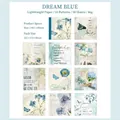 Dream Garden μπλε δαντελένιο χαρτί με 10 φλοράλ σχέδια για DIY διακόσμηση ημερολογίου - Μπλε Χώρα των Ονείρων