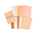 Set van 20 vellen getextureerd scrapbookpapier met stof- en houtnerf in warme tinten - Theekastanje
