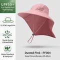 Cappello parasole rosa cipria con tesa da 12,5 cm e coprinuca per protezione UV - Con Scialle e Copriviso / PF004 Rosa Pelle