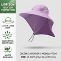 Purple quick-dry sun hat with 12.5cm wide brim and breathable mesh for outdoor hiking - PF004 Purple