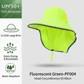 Neon green outdoor sun hat with 12.5cm wide brim and UPF50+ neck protection - PF004 Neon Green