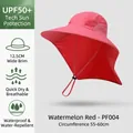 Watermelon red wide brim sun hat with neck protection and UPF50+ quick-dry fabric - PF004 Watermelon Red