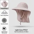 Light gray sun hat with neck flap, 10cm wide brim, ponytail hole and waterproof fabric - PF021 Light Grey