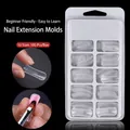 Set of 100 clear nail extension tips in 10 sizes with storage box for professional manicure - Model Nail Tips