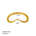 Minimalist V-shaped heart ring in 18K gold finish, sleek bean design with high polish - Ck928-gold-us7