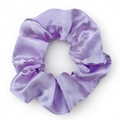 Elegant lilac satin hair scrunchie with silky texture and soft pleated design for women - Lavender (04)