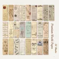50-piece set of retro style washi stickers featuring old newspapers and musical scores - Old Records