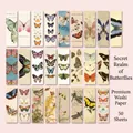 Vintage washi sticker booklet with 50 sheets of retro butterflies and botanicals - Butterfly Secret Realm