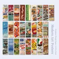Vintage aesthetic washi paper sticker booklet with 50 sheets of retro art designs - Modern Pictorial