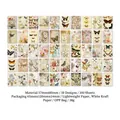 Vintage butterfly and plant paper set with 100 sheets of retro DIY scrapbooking material - Butterfly Notes