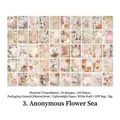 Vintage floral scrapbooking paper set with 50 unique flower designs and 100 sheets - Anonymous Sea of Flowers