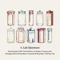 Set di 30 fogli di carta decorativa retrò a tema vetreria di laboratorio per fai-da-te - Apparati di Laboratorio