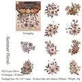 Adesivi floreali in PET vintage con finitura laser argento per decorazione scrapbooking - Intento Floreale Estivo