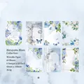 Vintage blue floral memo pads set with 60 sheets of writing paper for scrapbooking - Sunny Mountain Blues