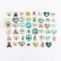 Green vintage bear and lamb decorative stickers set with matching storage box - Bear Paradise Series-Bear Holiday
