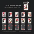 Adesivi in PET serie balletto con motivi di papavero nero e donne vintage - Papavero Nero