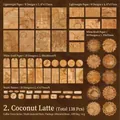 Kit de scrapbooking vintage Coffee Town de 138 piezas en tonos marrones cálidos para DIY - Latte de Coco