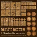 Kit de scrapbooking tema Mocha Chocolate con papeles vintage y pegatinas retro variadas - Moca de Chocolate