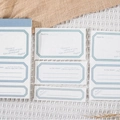 Notas adhesivas vintage con borde azul claro y papel decorativo para manualidades - Blanco Luna Azul Humo