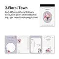 Blocco note floreale viola per scrapbooking con 40 fogli in carta kraft leggera - Città in Fiore