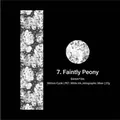 Mysterious Peony PET tape with holographic silver flower patterns and white ink detail - Mysterious Peony