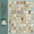 Detail view of 100 sheets vintage vellum scrapbook paper with diverse retro patterns - Old Letters And Scripts