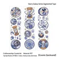 Starry sky PET masking tape set with crystal ink and galaxy patterns, 6 pieces - Cosmic Quicksand