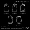 White hand-drawn PET bottle stickers set for scrapbooking, deco stickers, 20 pieces - Moonlight Cup