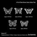 Lace style white butterfly PET deco stickers 20pcs for scrapbooking decoration - Ice Butterfly