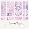 Floral scrapbooking paper set with 100 purple vintage flower stickers for DIY journals - Flower Dream
