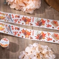 Autumn themed washi tape with watercolor maple leaf and pine cone patterns for DIY crafts - Falling Maple Leaves