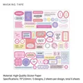 Set de pegatinas vintage Sweet Peach para scrapbooking, seis hojas en tres diseños retro - Durazno Dulce