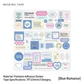 Set de pegatinas minimalistas en azul y rosa con citas para diarios y scrapbooking - Amor Azul