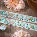 Washi-tape met blad- en paddenstoelmotieven voor DIY scrapbooking en decoraties - Tuin groen