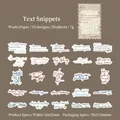 Vintage washi stickerset met 50 witte Engelse handgeschreven zinnen en teksten - Tekstfragmenten