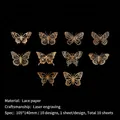 Papier déco papillon en dentelle pour scrapbooking avec découpe laser vintage - Danse des Papillons / Lot de 10 feuilles